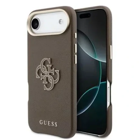 Husa spate Guess cu logo din rășină PU pentru iPhone Air, maro