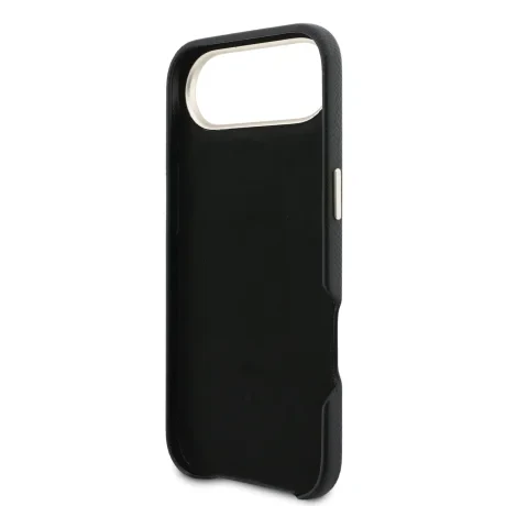 Husa spate Guess cu logo din rășină PU pentru iPhone Air, neagră