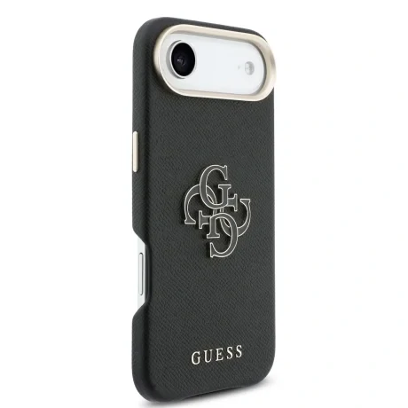 Husa spate Guess cu logo din rășină PU pentru iPhone Air, neagră