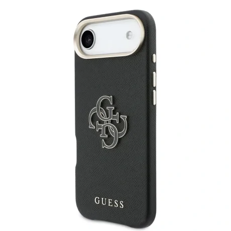 Husa spate Guess cu logo din rășină PU pentru iPhone Air, neagră