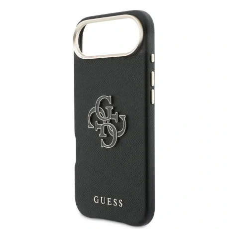 Husa spate Guess cu logo din rășină PU pentru iPhone Air, neagră