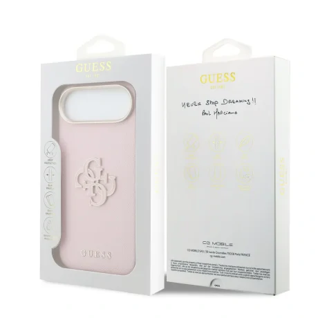 Husa spate Guess cu logo din rășină PU pentru iPhone Air, roz
