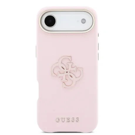 Husa spate Guess cu logo din rășină PU pentru iPhone Air, roz