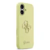 Husa spate Guess cu logo metalic din silicon lichid 4G pentru iPhone 17, galbenă