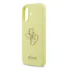 Husa spate Guess cu logo metalic din silicon lichid 4G pentru iPhone 17, galbenă