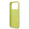 Husa spate Guess cu logo metalic din silicon lichid 4G pentru iPhone 17 Pro, galbenă