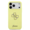 Husă spate Guess cu logo metalic din silicon lichid 4G pentru iPhone 17 Pro Max, galbenă