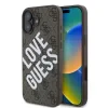 Husa spate Guess din piele PU 4G Big Love Logo MagSafe pentru iPhone 16, maro