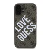 Husa spate Guess din piele PU 4G Big Love Logo MagSafe pentru iPhone 16, maro