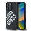 Husa spate Guess din piele PU 4G Big Love Logo MagSafe pentru iPhone 16 Pro, neagră