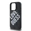 Husa spate Guess din piele PU 4G Big Love Logo MagSafe pentru iPhone 16 Pro, neagră