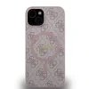 Husă spate Guess din piele PU 4G cu inel colorat MagSafe pentru iPhone 14, roz