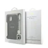 Husă spate Guess din piele PU 4G cu inel colorat MagSafe pentru iPhone 15, neagră