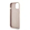 Husa spate Guess din piele PU 4G cu inel colorat MagSafe pentru iPhone 15, roz