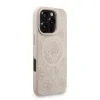 Husă spate Guess din piele PU 4G cu inel colorat MagSafe pentru iPhone 16 Pro Max, roz