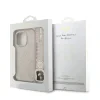 Husa spate Guess din piele PU 4G cu inel colorat MagSafe pentru iPhone 16 Pro, roz