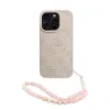 Husa spate Guess din piele PU 4G cu inel colorat MagSafe pentru iPhone 16 Pro, roz