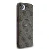 Husa spate Guess din piele PU 4G cu inel colorat MagSafe pentru iPhone 16e/17e, maro