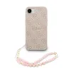 Husa spate Guess din piele PU 4G cu inel colorat MagSafe pentru iPhone 16e/17e, roz