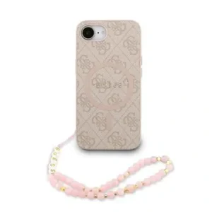 Husa spate Guess din piele PU 4G cu inel colorat MagSafe pentru iPhone 16e/17e, roz