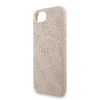 Husa spate Guess din piele PU 4G cu inel colorat MagSafe pentru iPhone 16e/17e, roz