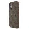Husa spate Guess din piele PU 4G cu inel colorat MagSafe pentru iPhone 17, maro
