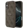 Husa spate Guess din piele PU 4G cu inel colorat MagSafe pentru iPhone 17, maro