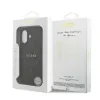 Husă spate Guess din piele PU 4G cu inel colorat MagSafe pentru iPhone 17, neagră