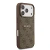 Husă spate Guess din piele PU 4G cu inel colorat MagSafe pentru iPhone 17 Pro, maro