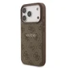 Husă spate Guess din piele PU 4G cu inel colorat MagSafe pentru iPhone 17 Pro, maro