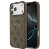 Husă spate Guess din piele PU 4G cu inel colorat MagSafe pentru iPhone 17 Pro Max, maro