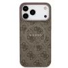 Husă spate Guess din piele PU 4G cu inel colorat MagSafe pentru iPhone 17 Pro Max, maro