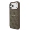 Husă spate Guess din piele PU 4G cu inel colorat MagSafe pentru iPhone 17 Pro Max, maro