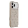 Husă spate Guess din piele PU 4G cu inel colorat MagSafe pentru iPhone 17 Pro Max, roz