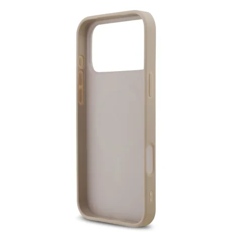 Husă spate Guess din piele PU 4G cu inel colorat MagSafe pentru iPhone 17 Pro Max, roz