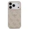 Husă spate Guess din piele PU 4G cu inel colorat MagSafe pentru iPhone 17 Pro, roz