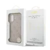 Husă spate Guess din piele PU 4G cu inel colorat MagSafe pentru iPhone 17, roz