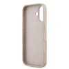 Husă spate Guess din piele PU 4G cu inel colorat MagSafe pentru iPhone 17, roz