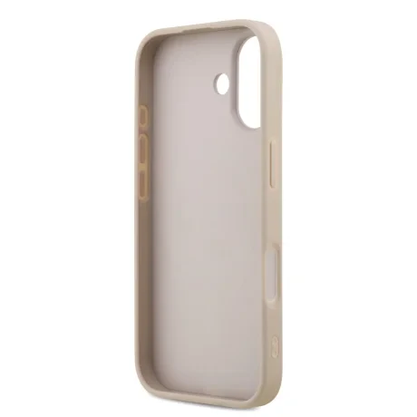 Husă spate Guess din piele PU 4G cu inel colorat MagSafe pentru iPhone 17, roz