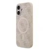 Husă spate Guess din piele PU 4G cu inel colorat MagSafe pentru iPhone 17, roz