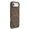 Husa spate Guess din piele PU 4G cu inel colorat MagSafe pentru iPhone Air, maro