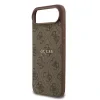 Husa spate Guess din piele PU 4G cu inel colorat MagSafe pentru iPhone Air, maro