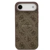 Husa spate Guess din piele PU 4G cu inel colorat MagSafe pentru iPhone Air, maro