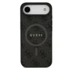Husa spate Guess din piele PU 4G cu inel colorat MagSafe pentru iPhone Air, neagră