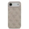 Husa spate Guess din piele PU 4G cu inel colorat MagSafe pentru iPhone Air, roz