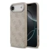 Husa spate Guess din piele PU 4G cu inel colorat MagSafe pentru iPhone Air, roz