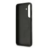 Husa spate Guess din piele PU 4G cu inel colorat MagSafe pentru Samsung Galaxy S25 FE, neagră