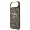 Husa spate Guess din piele PU 4G cu logo metalic, cadru auriu, pentru iPhone Air, maro