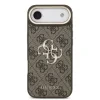 Husa spate Guess din piele PU 4G cu logo metalic, cadru auriu, pentru iPhone Air, maro