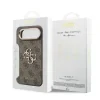 Husa spate Guess din piele PU 4G cu logo metalic, cadru auriu, pentru iPhone Air, maro